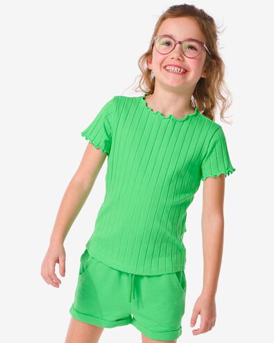 kinder t-shirt met ribbels groen