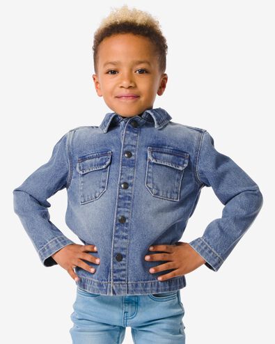 kinder denim overshirt blauw