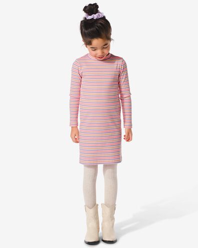 kinderjurk met ribbels multicolor