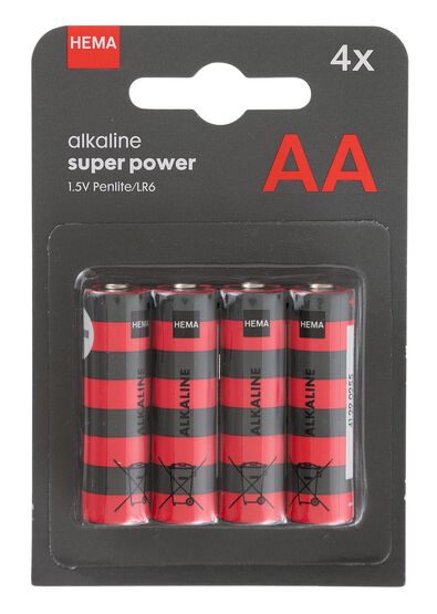 AA alkaline super power batterijen - 4 stuks