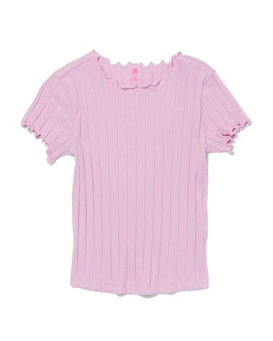 kinder t-shirt met ribbels paars