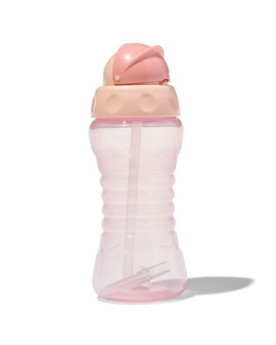 drinkfles met rietje 300 ml - roze