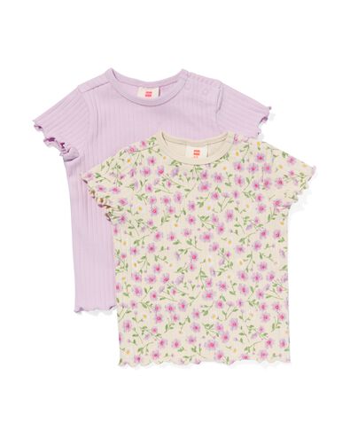 baby t-shirts rib - 2 stuks ecru