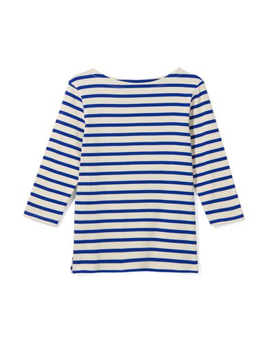 dames t-shirt Cara met boothals en strepen gebroken wit