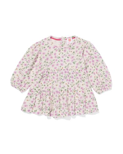 babyjurk mousseline met stroken ecru