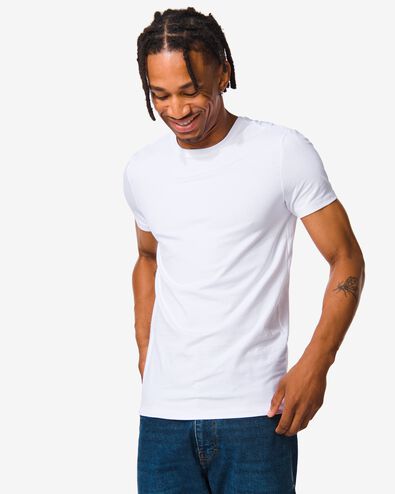heren t-shirt slim fit o-hals wit
