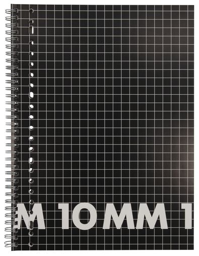 collegebloks zwart A4 geruit 10mm - 3 stuks