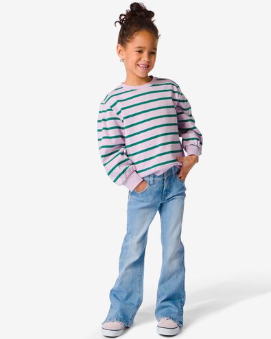 kinderjeans flared met split lichtblauw
