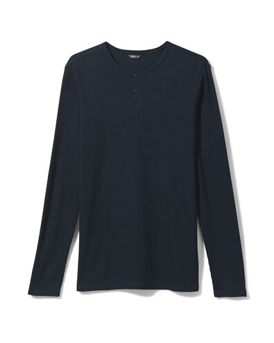 heren lounge top wafelkatoen donkerblauw