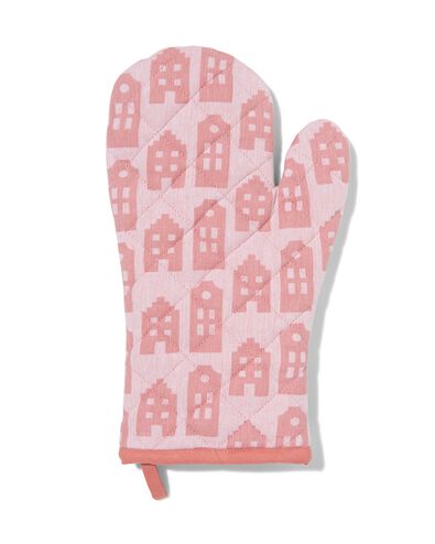 ovenwant 32x20 roze huisjes