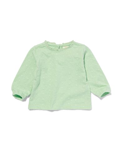 baby shirt met borduur lichtgroen