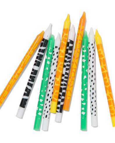 taartkaarsjes 12 cm safari - 10 stuks