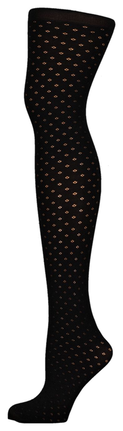 fashion panty met ajour stippen 30denier zwart