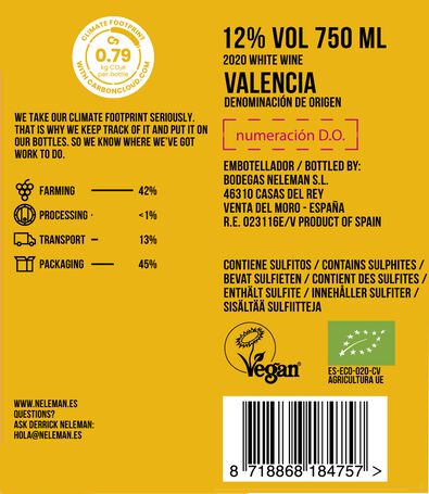 Neleman macabeo chardonnay biologisch 0.75L