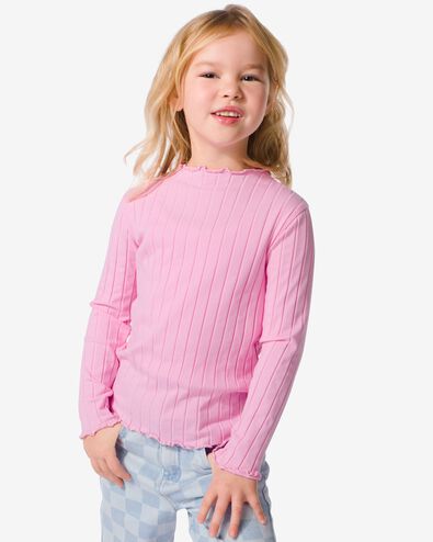 kinder t-shirt met ribbels lichtroze