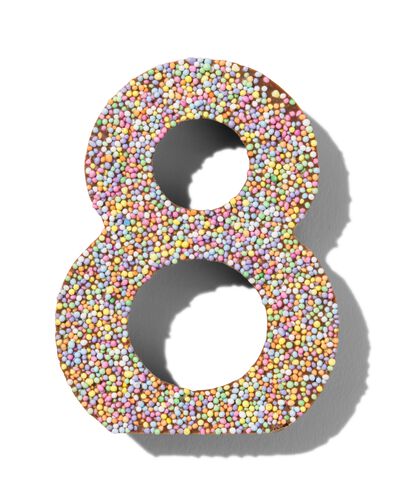 chocolade feestcijfer 8 met discodip