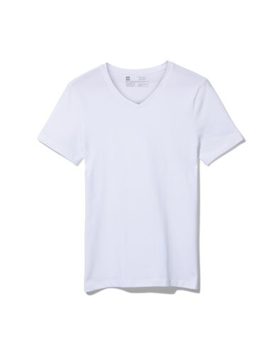 heren t-shirt regular fit v-hals - 2 stuks wit