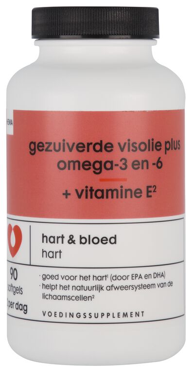 gezuiverde visolie plus omega-3 en -6 + vitamine E&sup2; - 90 stuks