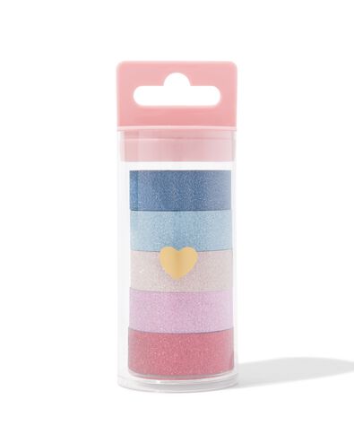 washi tapes met glitters - 5 stuks