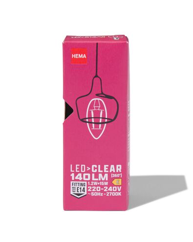 led kaars clear E14 1.2W 140lm