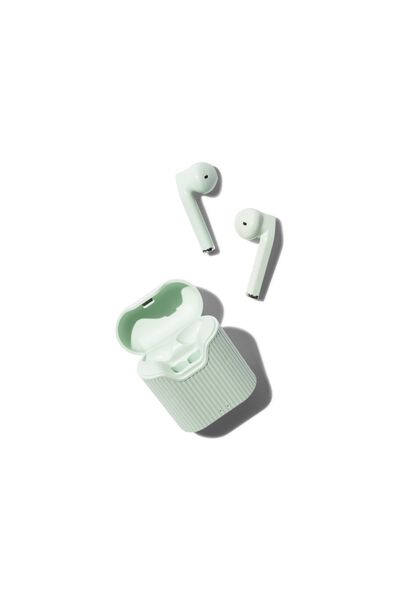 draadloze oortelefoon in oplaadcase mint