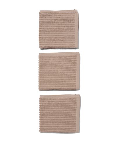 vaatdoekjes 30x30 katoen bruin - 3 stuks