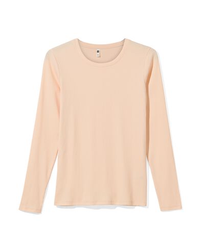 dames t-shirt Clara rib lichtroze