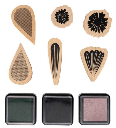stempelset bladeren - 6 stuks
