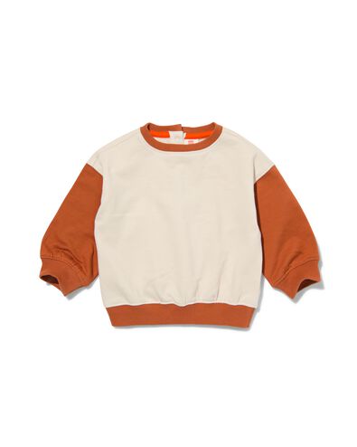 baby sweater met kleurblokken bruin