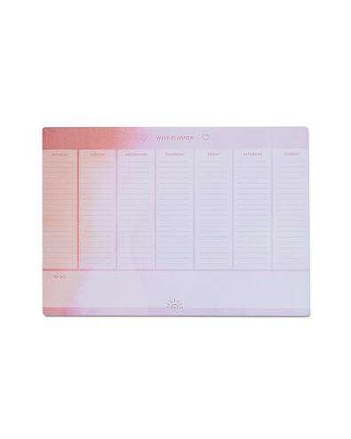 magnetische weekplanner A4 roze