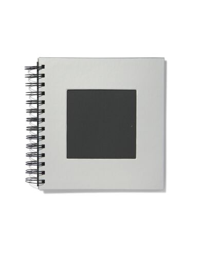 fotoboek met spiraal en venster 19x18 zilver