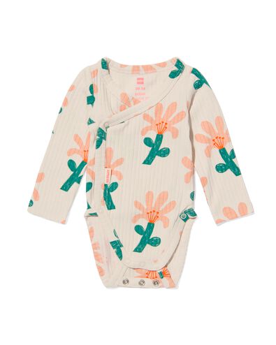 meegroei overslagromper rib met bamboe stretch ecru