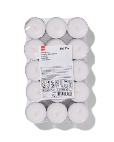sfeerlichten 8 branduren wit - 30 stuks