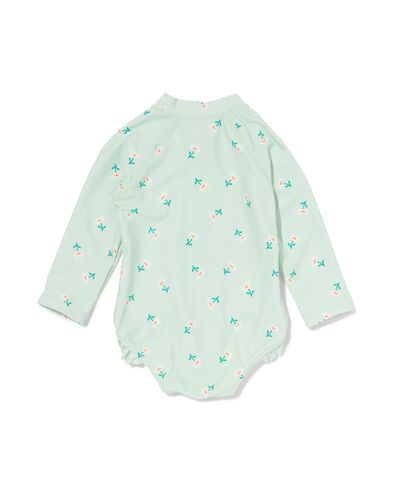 baby badpak bloemen lichtgroen