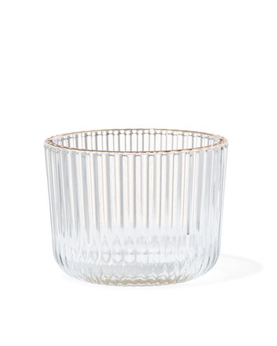 sfeerlichthouder met ribbels &Oslash;7x5.5 glas