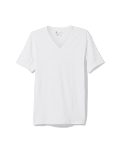 heren t-shirt regular fit v-hals anti-transpiratie wit