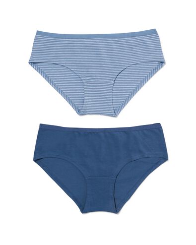 dames hipsters stretch katoen - 2 stuks blauw
