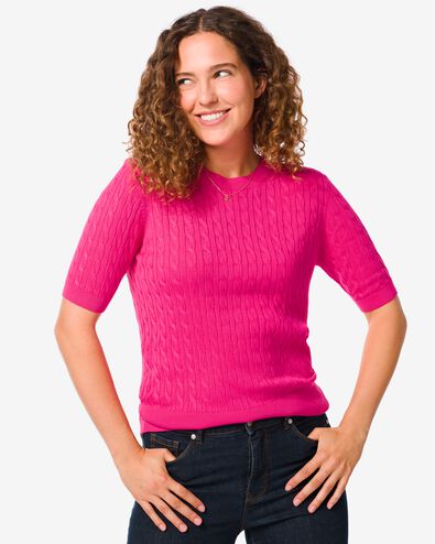 dames trui gebreid Fally roze