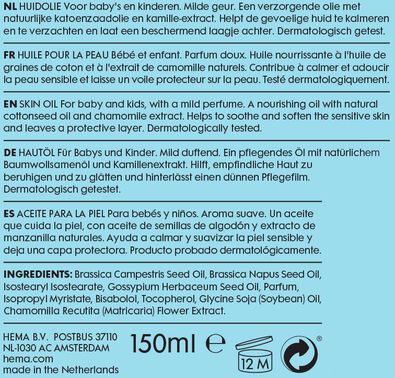 huidolie baby en kind 150 ml