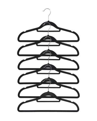 kledinghanger velours zwart - 6 stuks