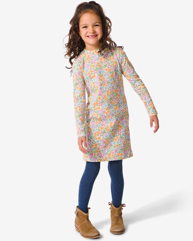 kinderjurk met ribbels multicolor