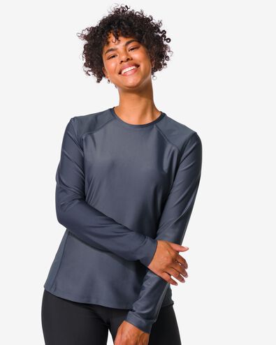 dames sportshirt donkerblauw