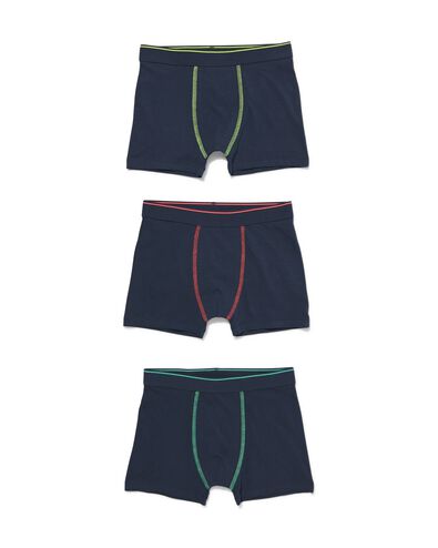 kinderboxers katoen/stretch - 3 stuks blauw