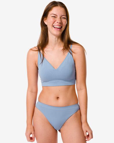 naadloze damesbrazilian rib blauw