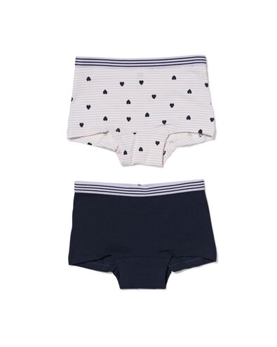 kinderboxers stretch katoen - 2 stuks donkerblauw