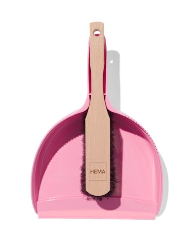 stoffer hout en blik roze