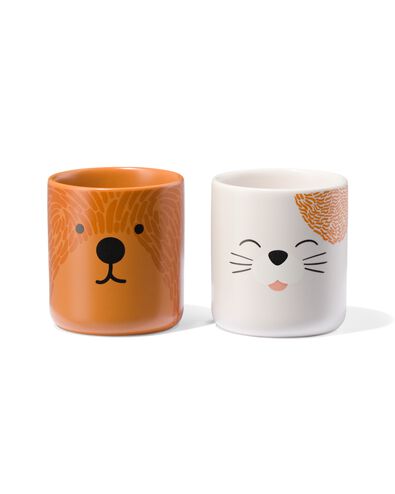 espresso mokjes keramiek hond/kat - 2 stuks