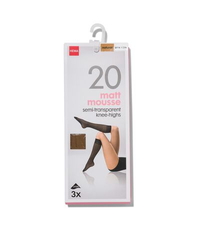 3-pak kniekousen mat 20 denier