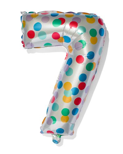 folieballon met confetti XL cijfer 7