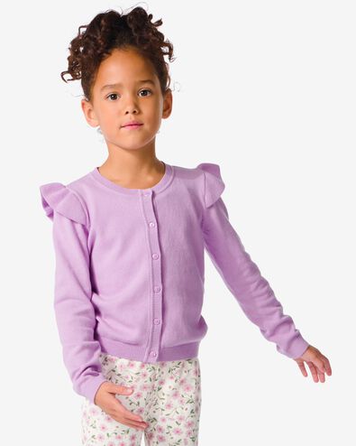 kindervest met ruffle paars